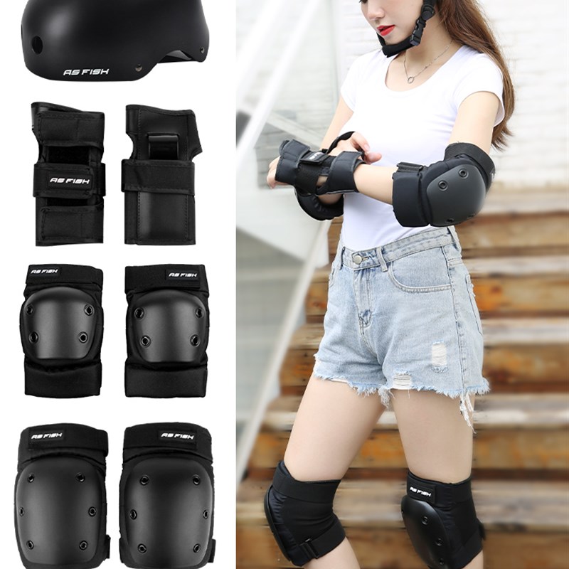 滑板护具轮滑成人儿童防摔防护护膝护臀滑冰骑行专业保护装备头盔