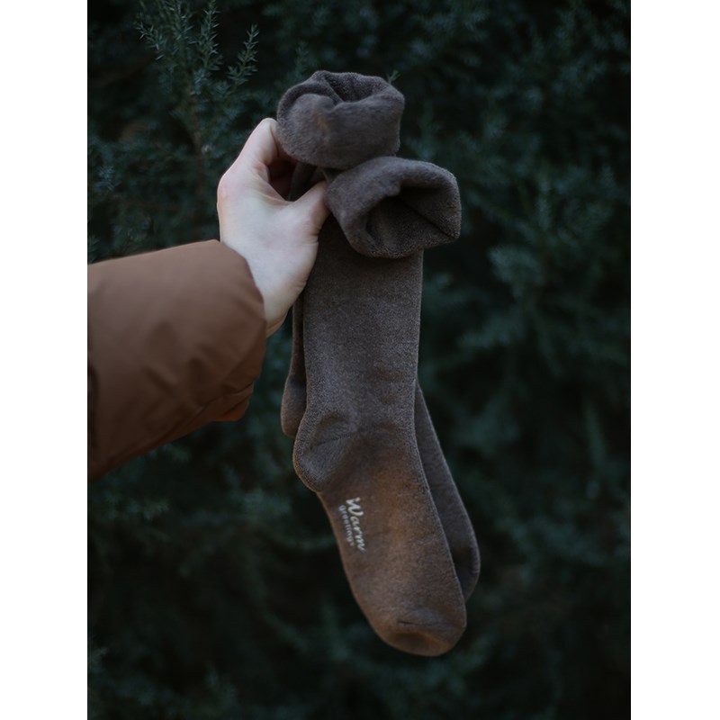 王炸!冬季日系保暖中长筒加厚毛圈小腿袜显瘦微压高品质JK纯棉袜