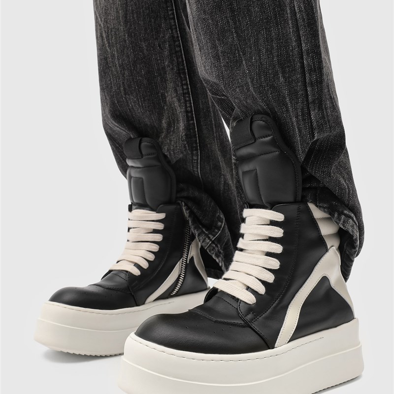 暗黑系倒三角RO鞋子男款厚底内增高鞋10cm小众设计感百搭高帮板鞋