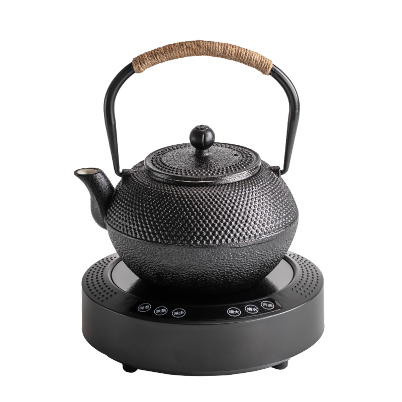 日式铸铁壶烧水泡茶壶套装黑晶炉煮茶器炭火壶围炉明火泡茶炉壶