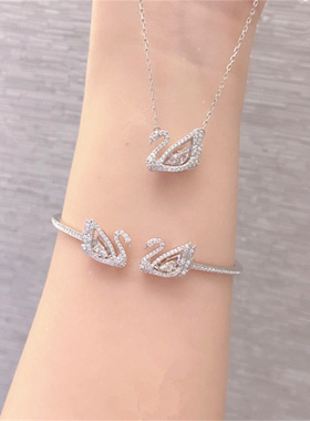 天鹅项链手链手镯耳环戒指女