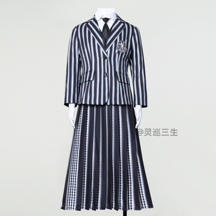 灵巡三生星期三cos服亚当斯万圣节女儿童cos服