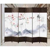 屏风隔断客厅简约现代中式 实木可折叠玄关墙推拉移动进门遮挡家用