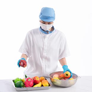食品厂短袖 工作服夏季 车间加工防护服男女透气吸汗套装 烘焙包装