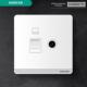 鸿雁大板雅白开关插座TV闭路有线电视网络插座 电脑电视面板86型