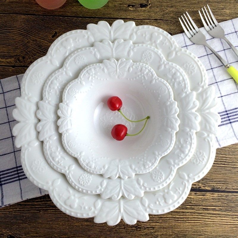 浮雕家用大中小汤碗泡菜盆水果盆品锅汤盆装菜碗煲餐具低骨瓷陶瓷,餐饮具,碗,淘宝优惠券,粉丝福利购,淘宝优惠卷