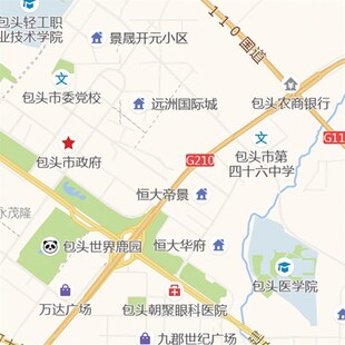 2024新款包头市城区地图办公室挂图高清防水墙壁装饰实物推荐定制