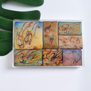 包邮 敦煌壁画冰箱贴莫高窟纪念品创意水晶磁性冰箱贴一套7枚装 2套