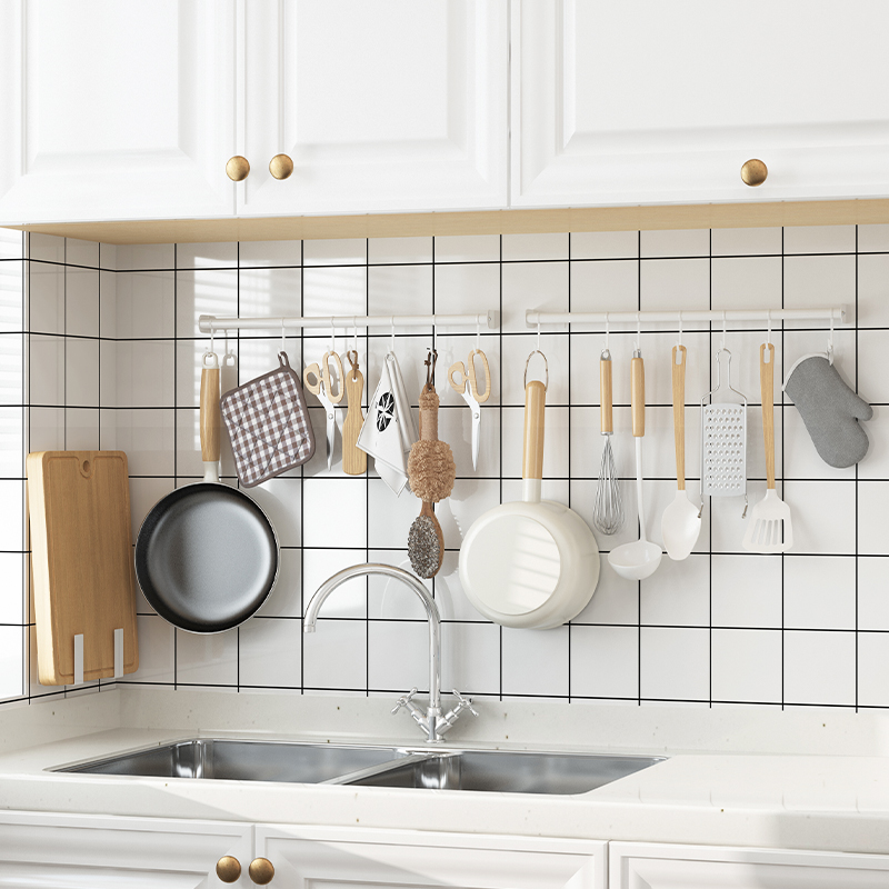 御仕家免打孔挂钩壁挂收纳厨房锅铲墙壁免钉门无痕强力粘胶置物架