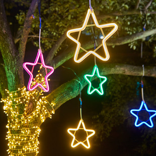 led五角星灯带吊顶装饰灯户外防水挂树上的彩灯节日装扮氛围挂灯