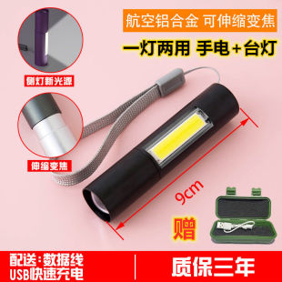 儿童手电筒小型便携迷你家用学生女生强光可充电卡通耐用led