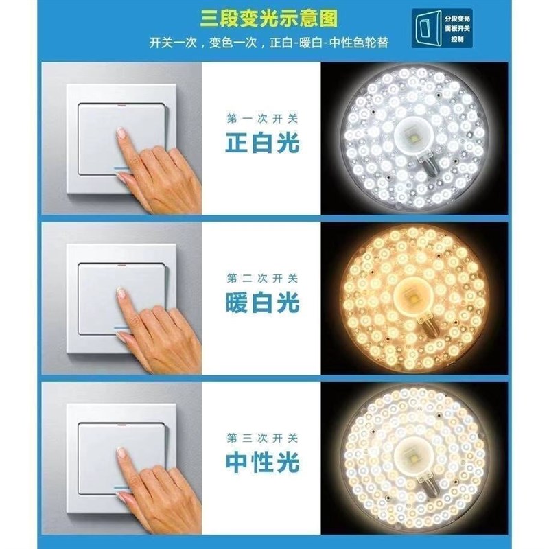 家用led改造灯板吸顶灯灯芯圆形灯片灯管灯盘客厅卧室厨房阳台