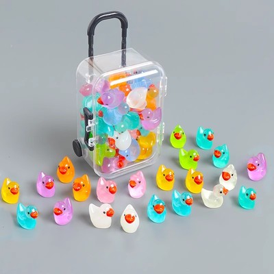 微景观小鸭子玩具彩色桌面夜光