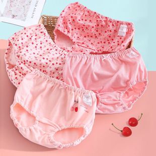 女纯棉中大童小学生三角内裤 宝宝面包裤 12岁 女孩短裤 儿童内裤