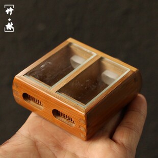 精品沪上名家邢奎老玉竹双室竹蛉盒子纯手工精工制作鸣虫盒竹虫具