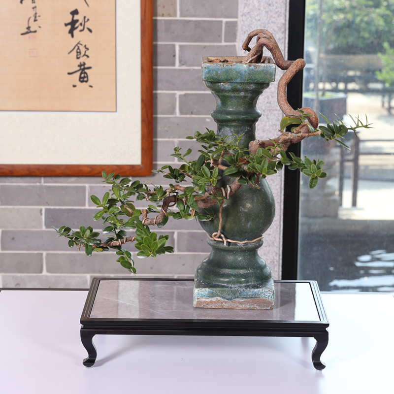 新中式铝合金花架子户外植物架底座绿植架室内花盆底托摆件架