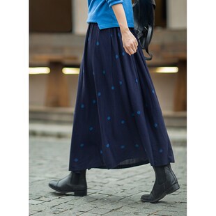 丝光羊毛针织A版 2022秋冬新品 波点半身裙 空谷幽兰 忘城C547座