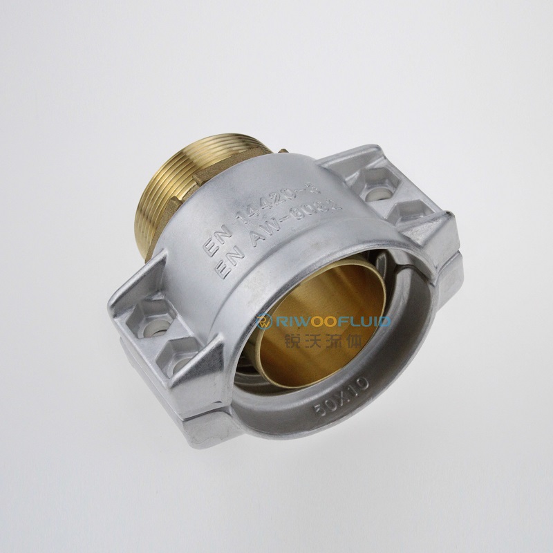 DIN2817铝合金管夹EN14420外螺纹黄铜管尾组1234寸盾构铝马甲管芯