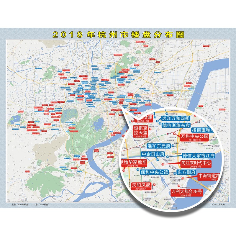 地图新款油画布定制区域电子版标注行政办公室商业房产小区卫星图
