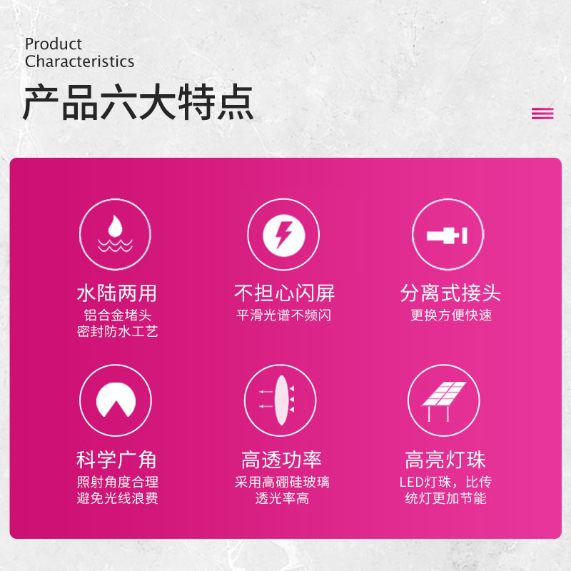 鱼缸灯LED灯水族箱超亮照明灯防水锦鲤专用补墨增绯增艳广角管灯