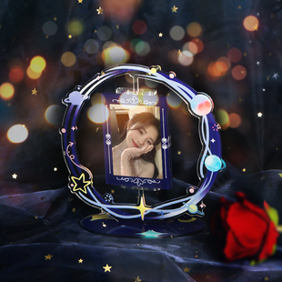 亚克力相框旋转插卡立牌定制3寸拍立得拆拆乐照片小卡立牌展示架