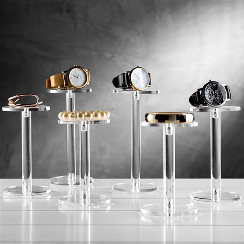 亚克力高透明甜品台糕点道具模型公仔手办展示台蛋糕模型支架装饰