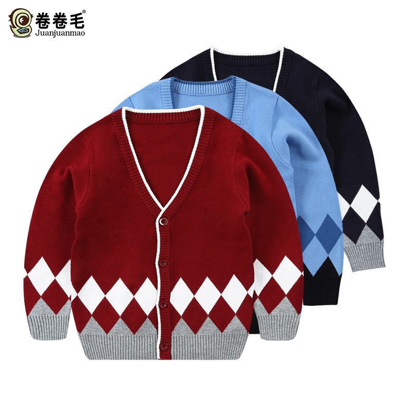 春秋新款男童儿童套装小学生校服幼儿园园服班服英伦学院风毛衣开