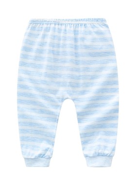 夏季纯棉屁屁裤长裤婴儿薄款春装男宝宝大PP裤女童防蚊裤条纹裤子