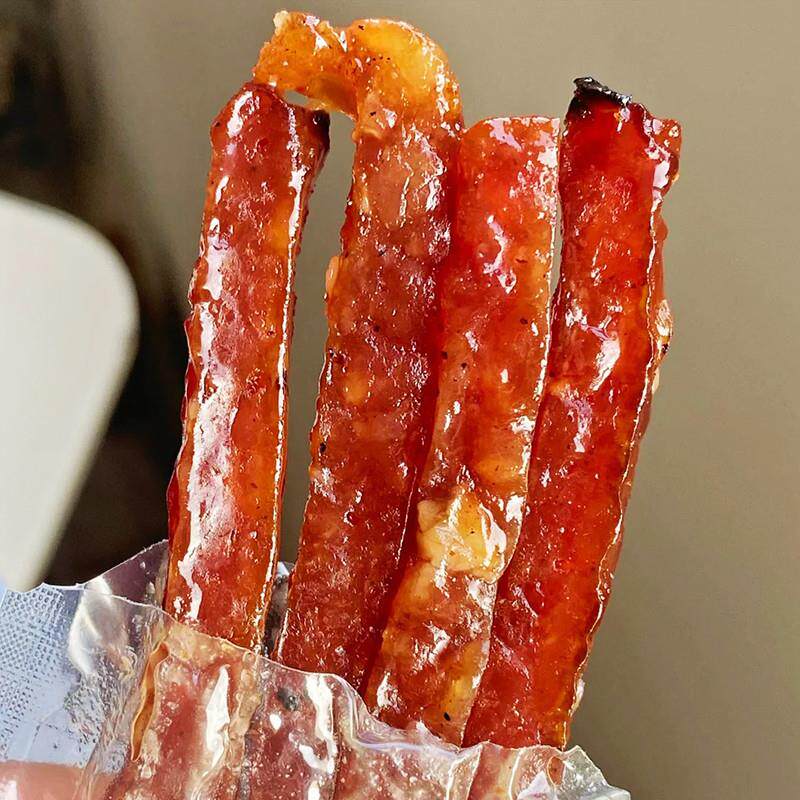 正宗像辣条的猪肉哦蜜汁猪肉条黑椒味猪肉脯猪肉干零食