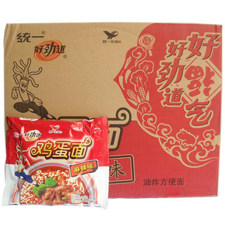 统一鸡蛋面统一好劲道鸡蛋面整箱老北京方便面干脆面麻辣味休闲袋