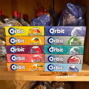 新货俄罗斯超市Orbit多种口味口香糖水果薄荷混合小包装成盒清爽