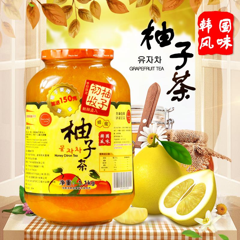 新日期蜂蜜柚子茶1Kg罐装
