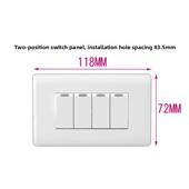 飞雕118型二位小四开单控开关4位4开四控单联通用面板家用长方形