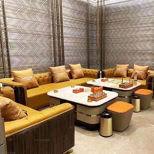 KTV酒吧沙发定制音乐清吧卡座轻奢包厢练歌房UL转角发光茶几沙发