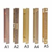 彷古铜玻璃门拉手新中式 铝板雕刻把手酒店商铺大门拉手木门把手