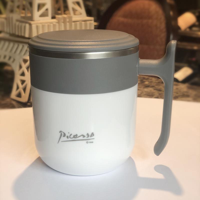 Picasso毕卡索温差自动搅拌杯磁力旋转便携咖啡杯懒人不锈钢水杯