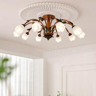 田园创意花朵卧室餐厅灯具 客厅灯法式 美式 复古吸顶灯现代简约欧式