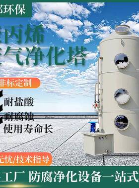 聚丙烯玻璃PP喷淋塔尾气净化塔酸雾净化塔洗涤塔pp废气净化塔