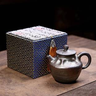 古法柴烧手作泡茶壶创意纯手工捏制茶壶陶泥复古可养彩光茶具单壶