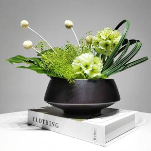 样板房绿植物盆景摆件 客厅茶几餐桌边柜花艺套装 仿真花新中式 风格