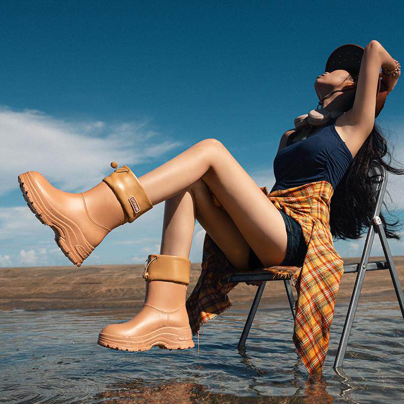 好货2026新款防水束口雨鞋女款时尚外穿厚底雨靴女士成人防滑水鞋