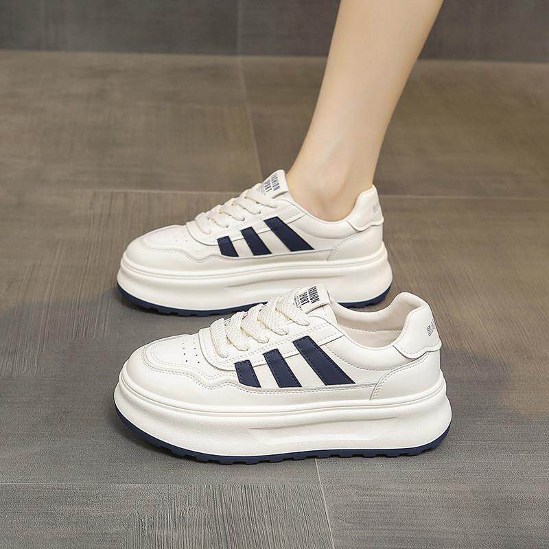 好货百恩图真皮小白鞋女款2026新款春季显脚小厚底运动鞋学生休闲