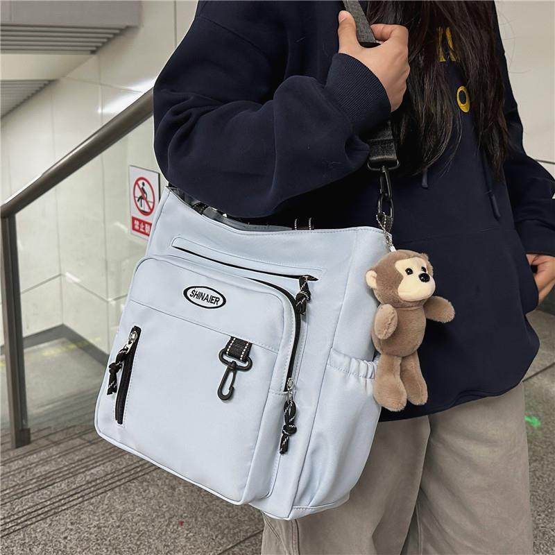 好货帆布包大容量斜挎包男初中生装书包单肩手提袋女通勤休闲拎书