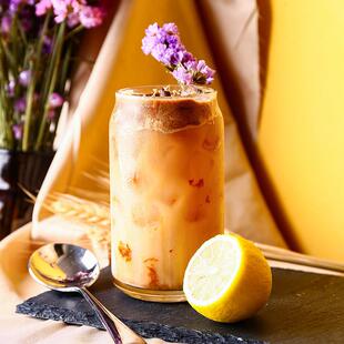 ins网红同款可乐杯大容量奶萃冰咖啡之友易拉罐造型玻璃杯冷饮杯