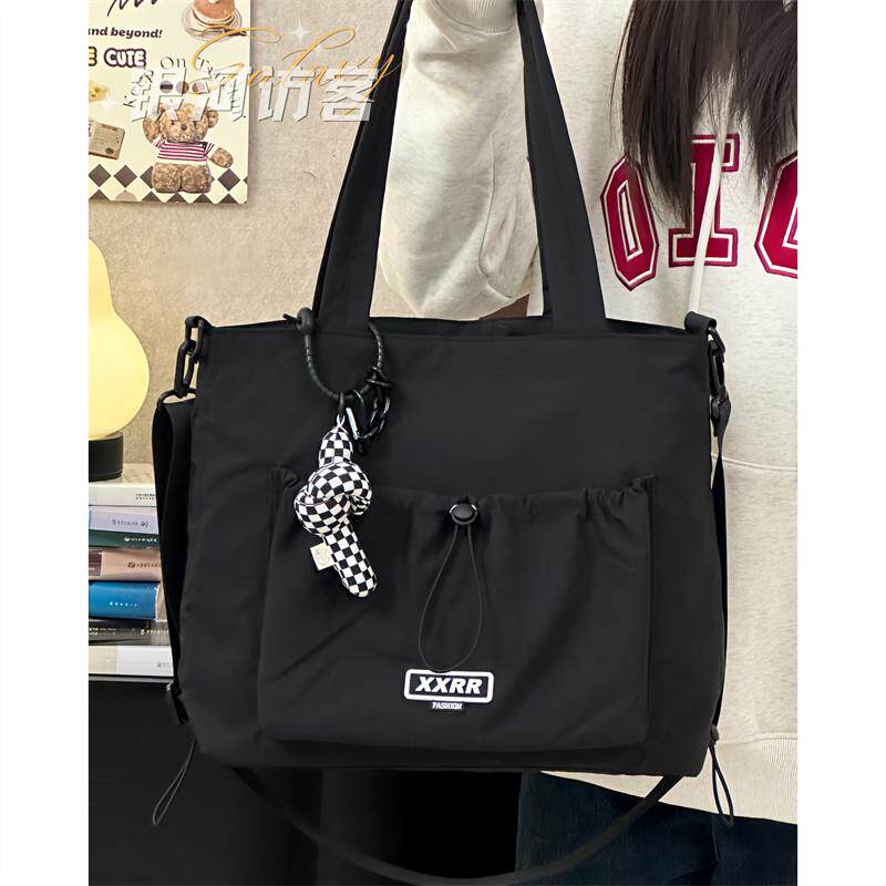好货大容量托特包女新款韩系简约百搭斜挎包大学生上课休闲通勤单