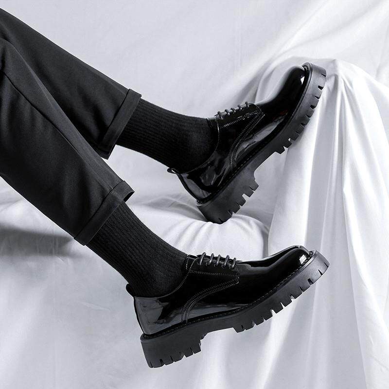 好货漆皮亮面男鞋西装休闲英伦风皮鞋男士夏季正装商务青年增高厚