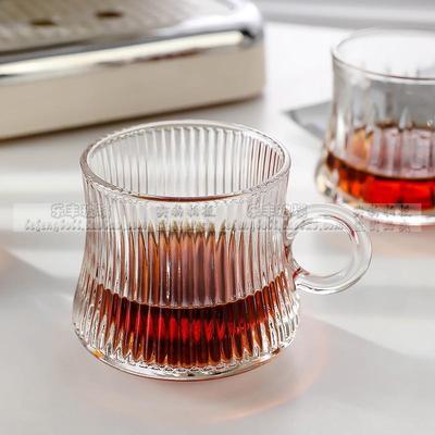 精致条纹下午茶杯小号玻璃