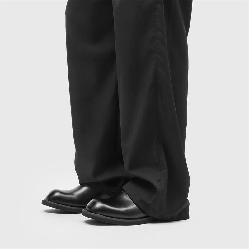 新品宽头46大码男士皮鞋商务休闲系带黑色透气德比鞋上班通勤软底