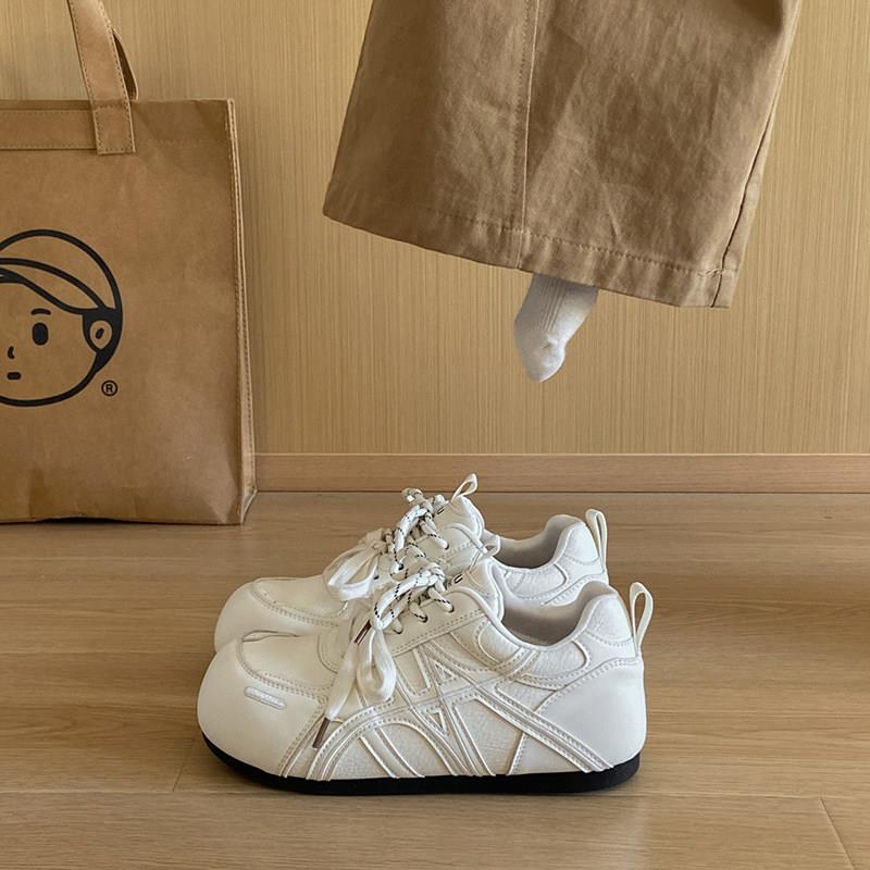 新品厚底百搭德训鞋女2026新款春季双鞋带内增高小白鞋休闲百搭运