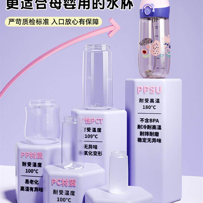 好货小学生水杯耐高温食品级可装开水儿童吸管杯成人杯子孕妇产妇